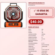 VENTILADOR RECARGABLE F18 . - Img 57879655