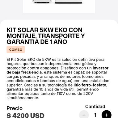 Kit solar con y sin montaje y garantía - Img 124154757