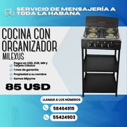 👩🏼🍳 COCINA DE GAS MILEXUS ✅ CON ORGANIZADOR ⚫ COLOR NEGRO 💲85 USD - Img 53608505