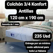 Colchón 3/4 Konfort Antillas, 120 cm x 190 cm, Garantía de 1 mes, Entrega por un mínimo costo adicional para toda La Hab - Img 57597998