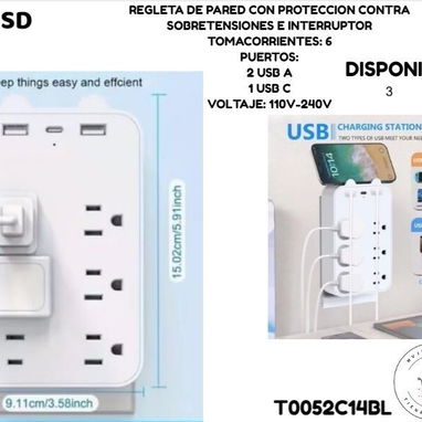 BATRIA RECARGABLE-REGLETAS-CARGADOR MOVIL-ENCENDEDORE REC-RELOJ DE PARED-PESA DIGITAL - 10/10