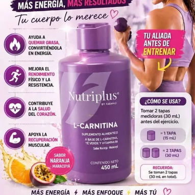 🔥L-CARNITINA 450ml🔥Té verde y Vit B6🔥Convierte la grasa en energía⚡ Recomendación 30 min antes del ejercicio💪🏻 - Img 124824767