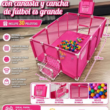 Corral para bebe☝️ Con pelotas, canasta y portería  100usd - 2/4