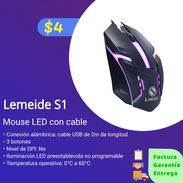Mouse LED con cable USB - Img 55055312