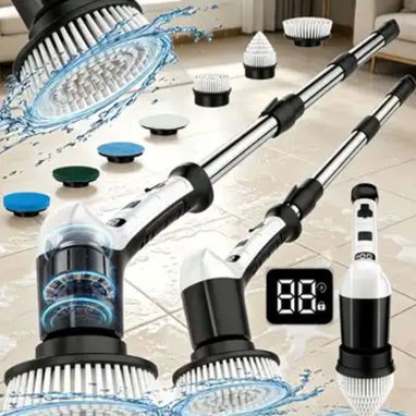 Cepillo eléctrico de limpieza 9 en 1 con mango extensible - 2/4