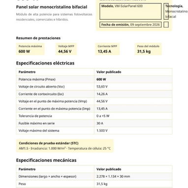 PANELES VIVAMAX 600W SON BIFACIALES, MONOCRISTALINOS - - 2/2