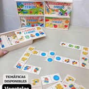 *Dominó infantil didáctico de madera*  *TEMÁTICA DISPONIBLE* ✓VEGETALES ✓VEHÍCULOS - Img 56976502