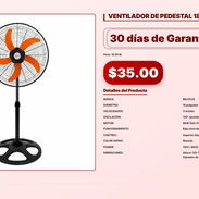 VENTILADOR DE PEDESTAL 18" MILEXUS . - Img 56933865