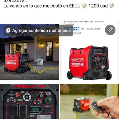 Planta electrica Americana Predator de 5000 watts INVERTER ‼️. Funciona con gasolina y Gas de la calle o balita - 2/3