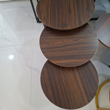 Mesas de centro doble y triple, sillas de escritorio, buros o escritorio de madera, juego de muebles de terraza - 5/10