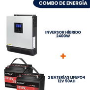 ☀️ *Combo de Energía Solar 2400W*  _Autonomía y rendimiento en un solo paquete_  *Inversor Solar Híbrido – 2400W* * Pote - Img 56511390