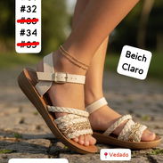 SANDALIAS DE NIÑA MODELO BEICH CLARO TRENZAS CRUZADAS CON BRILLITOS - Img 55272725