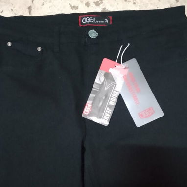 Pantalones de hombre mezclilla nuevos tallas 34 36 38 negro mensajería - 2/3
