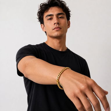 ☎️53544655 🛵 Entrega Disponible ⭐ Pulsera Cadena Cubana 8 mm – 7"⭐ - 2/3