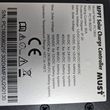 Controlador de carga solar MPPT marca MUST - 6/7