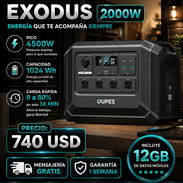 ‼OFERTA‼‼OUPES EXODUS 2000 W, Pico 4500W ,Capacidad 1024 Wh ,Carga Rapida de 0 a 80% en 36 Min + OFERTA 12GB DE DATOS 🤑 - Img 56159642