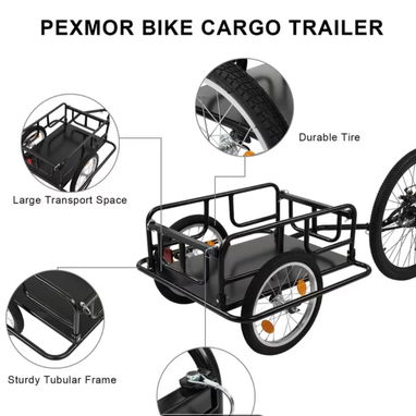 Trailer d bicicleta y moto,Trailer para pasear 2 niños ,Bici y carriola electrica Parrillas Luces intermitentes. - Img 120283329