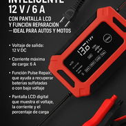 CARGADOR INTELIGENTE DE BATERÍAS DE 12 V / 6 A CON PANTALLA LCD Y FUNCIÓN REPARACIÓN–IDEAL PARA AUTOS Y MOTOS - Img 53710451