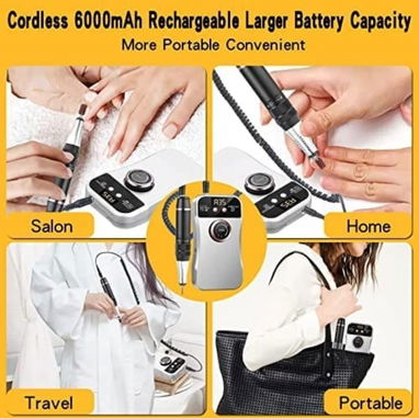 Lima eléctrica Panwamo 35000RPM - Máquina eléctrica recargable para uñas 🌐 - 3/10