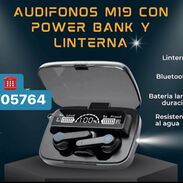 AUDIFONOS M19-linterna power bank - Img 45716668
