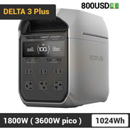 EcoFlow DELTA 3 Plus con 1024Wh, 1800W - Pico 3600W, Carga Rápida y Batería LiFePO Estación de Energía Portátil 800$ - Img 55111304