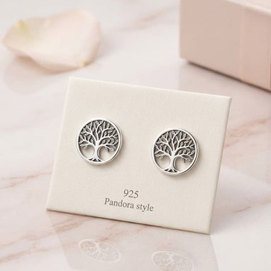Aretes Pandora de plata S'925 - Img 123864143