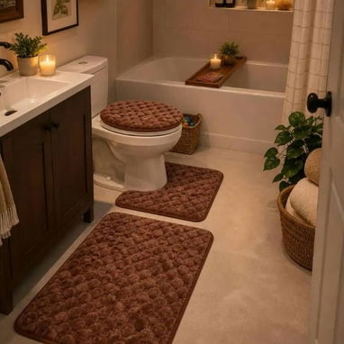 Juego de 3 alfombras de baño antideslizante - 10/10