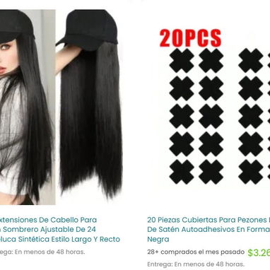 Bolso de mujer / reloj mujer / Pares de media / Gorra con extensiones de cabello / Crema marcas / sandalias - 4/8