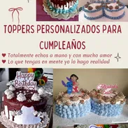 🎊 🎂TOPPERS PARA CAKES, CUMPLEAÑOS, DISEÑOS BONITOS ECHOS A MANO 🎂🎊 - Img 55723976