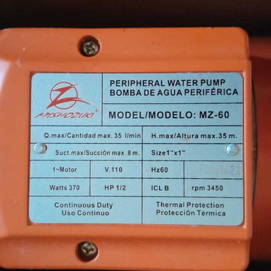 Bomba de Agua Periférica – MZ-60 - Img 123395906