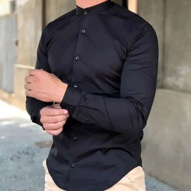 Camisas negra  de vestir de mangas largas 58547627 - Img 119204463