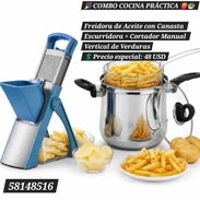 Freidora de Aceite con Canasta Escurridora + Cortador Manual Vertical de Verduras - Img 56289974