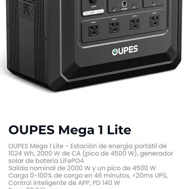 ECOFLOW DELTA 3 CLASSIC, PANELES, INVERSOR, GENERADOR Y BATERÍA LITHIUM. GARANTÍA, PAGOS (ZELLE, CUP, USD) TIENDA FISICA - 15/19