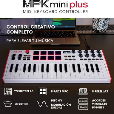 Akai Professional MPK Mini Plus - Controlador de teclado MIDI USB con 37 teclas - 5/5