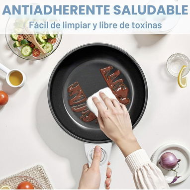 Sartén - Olla eléctrica portátil DEZIN de 1,5 L, antiadherente 300W/ 700W para ecoflow y sistemas solares - 6/8