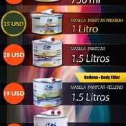 Materiales de pintura para autos, carros, uso automotriz (Masilla,Barniz,Catalizador,Disolvente,Aparejo, Antigravilla) - Img 52960162