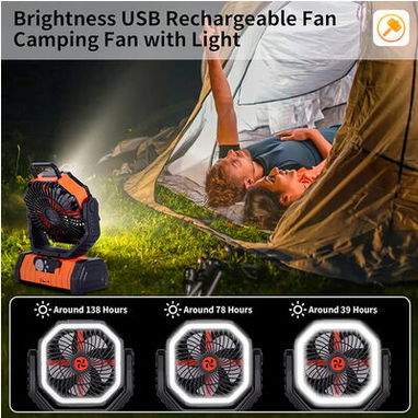 Ventilador Recargable F6 20000 mAh Con Linterna LED, 20000 mAh de Oscilación Automática con Batería con Control Remoto/ - Img 117370213