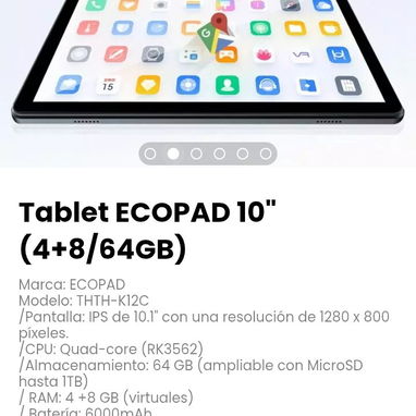 Tablet ECOPAD 10" (4+8/64GB). Marca: ECOPAD - Img 125825999