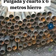 Tubos de hierro de pulgada y cuarto de 6 metros - Img 57746068