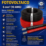☀️ CABLE FOTOVOLTAICO Sumcab de 6mm(10AWG ) 2.90usd x metro y 4mm(12AWG) 2.3usd x metro. Conectores MC4. - Img 55846000