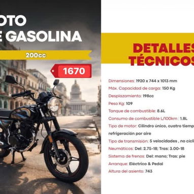 Venta de moto de combustión de 200 cc - 2/8