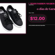 Tenis Negros Fashion Suela de Goma, Tenis Fashion Negros Unisex Antideslizante, Calzado Negro Fashion Para Pasear . - Img 57354806