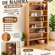 Zapatera de madera 8 niveles  Medida  Alto 120cm Ancho 63cm  Profundidad 24cm Precio 40 usd - Img 58385071