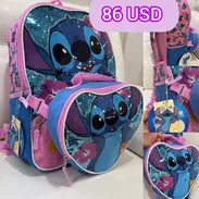 ✨ALTA GAMA 🎒 📚MOCHILA, LONCHERA TÉRMICA Y LLAVERO STICH ORIGINAL COMPRADO EN USA 🇺🇲 📝IDEAL PARA LA ESCUELA - Img 56548948