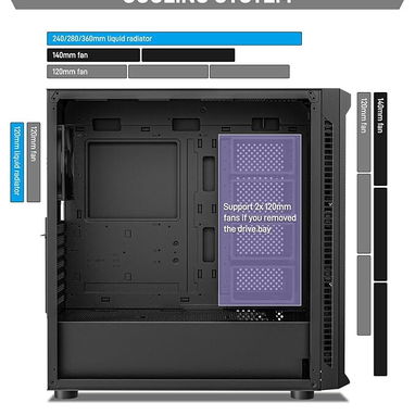 Chasis DARKROCK Classico Max Storage Master FULLTOWER para 10 hdd 3,5" y 3 SSD de 2,5 y 4 fanes new 52815418 - Img 111672078