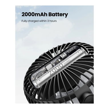 Ventilador de Clip Portátil – Mini, Recargable y de 3 Velocidades – Negro. - Img 119519608