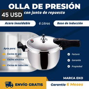 Olla de presión 6 litros con junta de repuesto compatible con todas las cocinas incluyendo inducción - Img 56711565