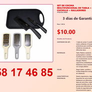 SET DE COCINA MULTIFUNCIONAL DE TABLA + CUCHILLO + RALLADORES - Img 54838983