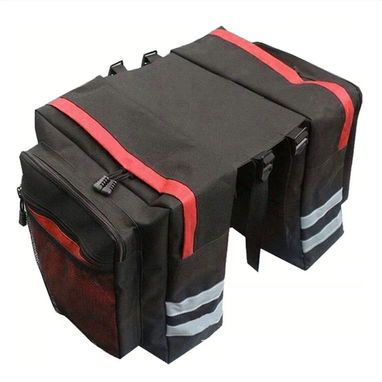 Bolsa Doble Impermeable Para Bicicleta 13.21 Gal Con Ganchos Ajustables Y Ribete Reflectante Negro 🔶 $28 - 2/6