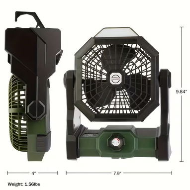 Ventilador Portátil Recargable con Luz LED Verde | videojuegoshabana.com - Img 125905587